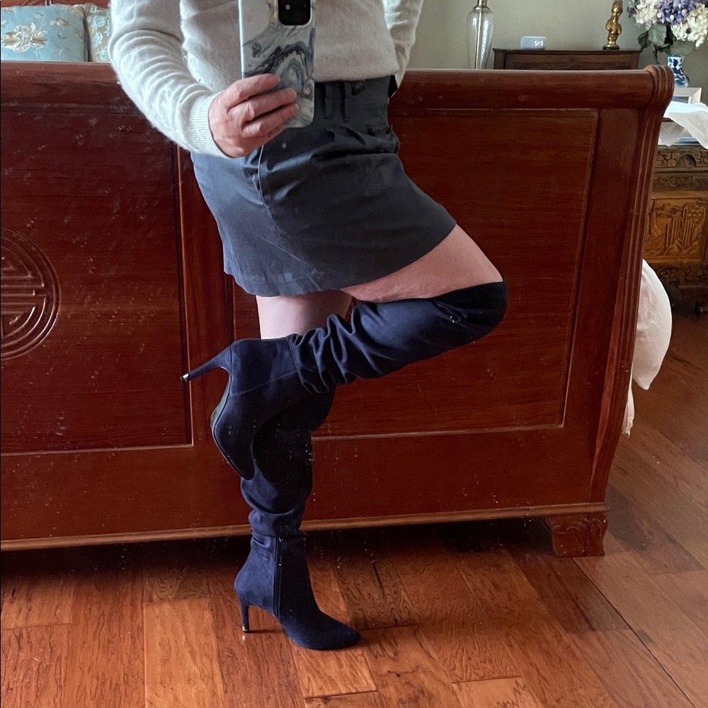 Call It Spring Dark Blue Over the Knee Boots